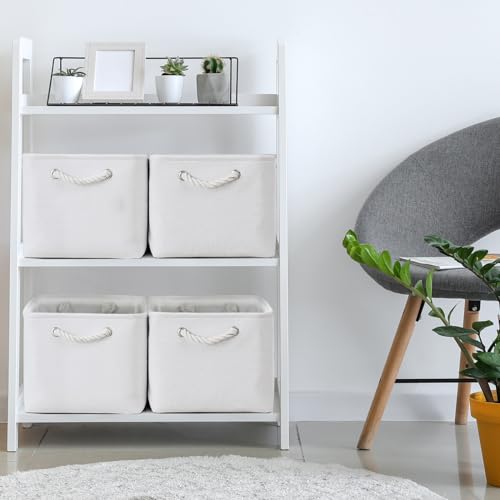 Storage Basket for Shelves (White Color / 3PCS/Large Cube - 16L×12W×12H)
