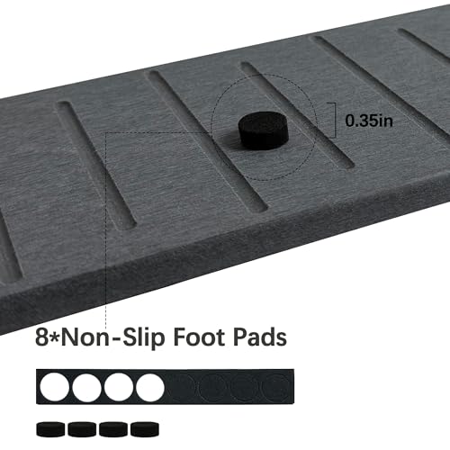 2PCS Water Absorbing Stone Tray for Cosmetics & Hand Soap & Houseplants (8.7" X 4.3" Dark Gray)