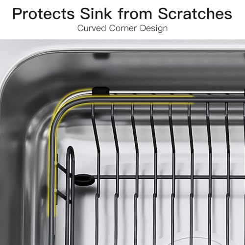 Gray Dish Drying Rack in Sink with Utensil Holder (Dark Gray / For 10"-12"w Sink)