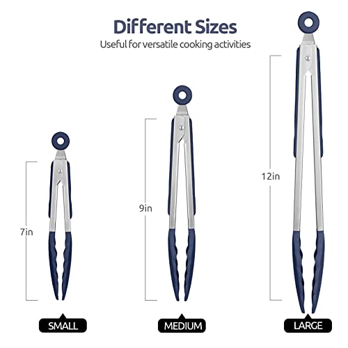 Kitchen Tongs for Cooking ((03) Midnight Blue)
