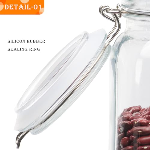 Large Glass Storage Containers with Airtight Lids 78oz 3 Pack (Clear 78oz Square - 3 sets)