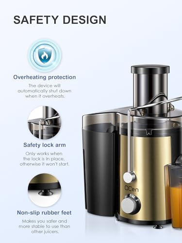 Juicer Machine 800W Centrifugal Juicer with Wide Mouth Feed Chute