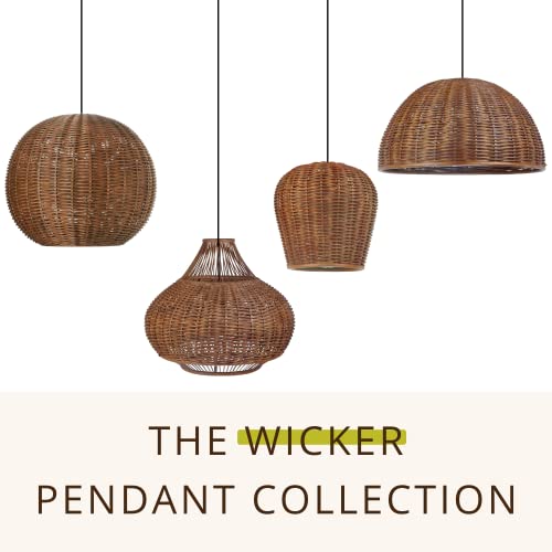 Wicker Ball Pendant Light (Rustic Brown)