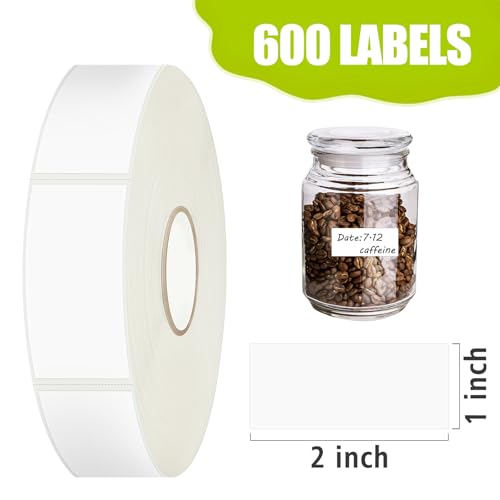 600 Blank Removable Freezer Labels with Perforation Line for Easy Distribution and Use. Waterproof and Oil (600 Pcs - 1 "x 2")