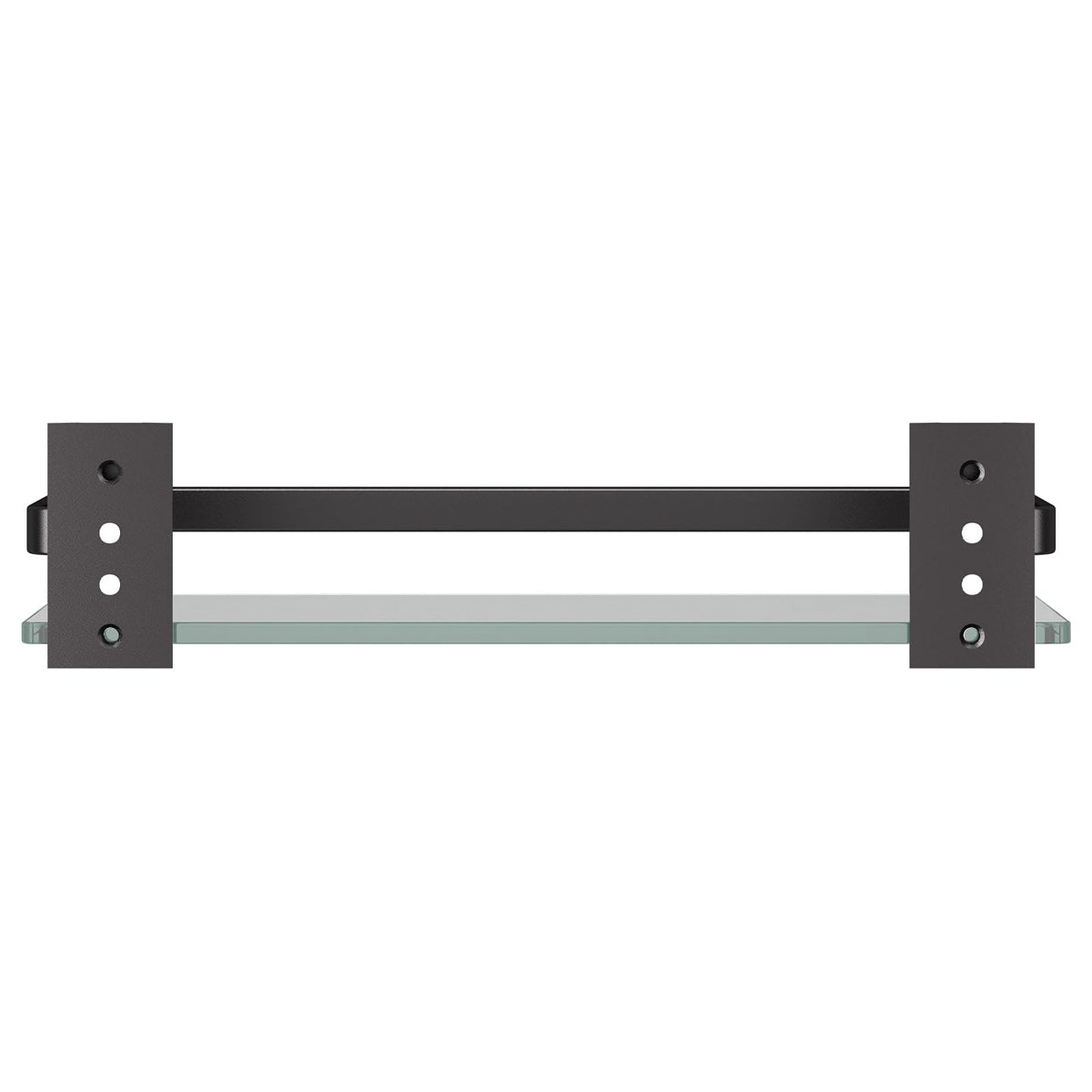 Clear Tempered Glass Wall Shelf (Black / Single Shelf)