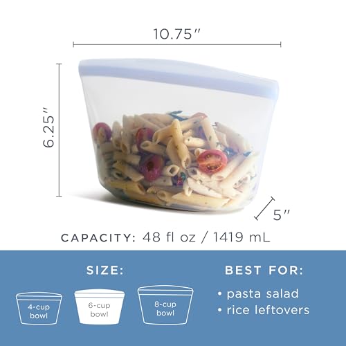Premium Reusable Silicone Food Storage Bowl (Red / 6-Cup)