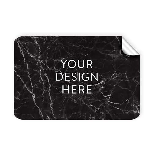 Custom Vinyl Stickers Your Image (Black Marble / 6x4)