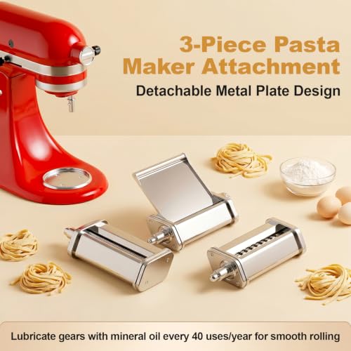 Pasta Attachment for KitchenAid (Metallic Silver Pasta Attachment)