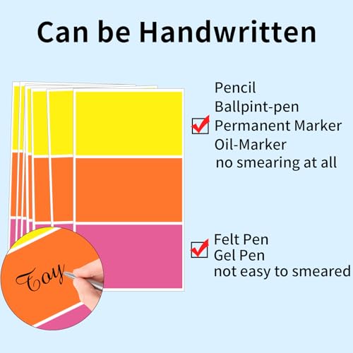 Removable Colored Labels Stickers