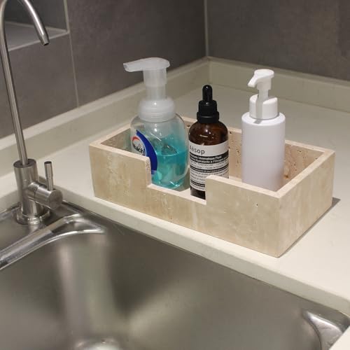Natural Travertine Napkin Holder 9.8"x4.9"x2.8" (9.8" × 4.9" × 2.8" - Guest Towel)