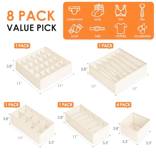 Drawer Organizer Clothes (8 Count)