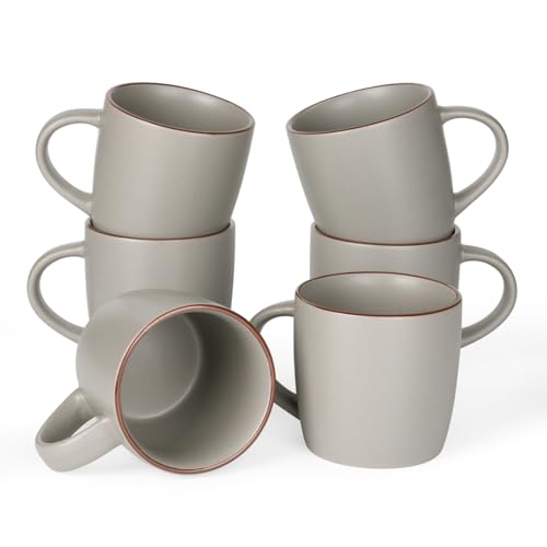 Mercury Coffee Mugs 13 oz (Mercury-Dark Grey / 6 Count (Pack of 1))