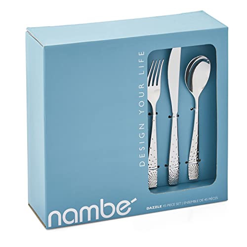 Dazzle 45 Piece Flatware Set Service for 8 Plus Butter Knife (Dazzle)