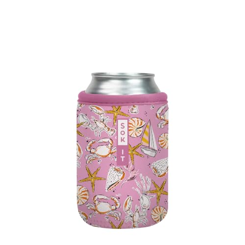 CanSok Sleeve for Beer & Soda Insulated Neoprene Cover (Tidal Treasures / 12oz Can Sleeve)