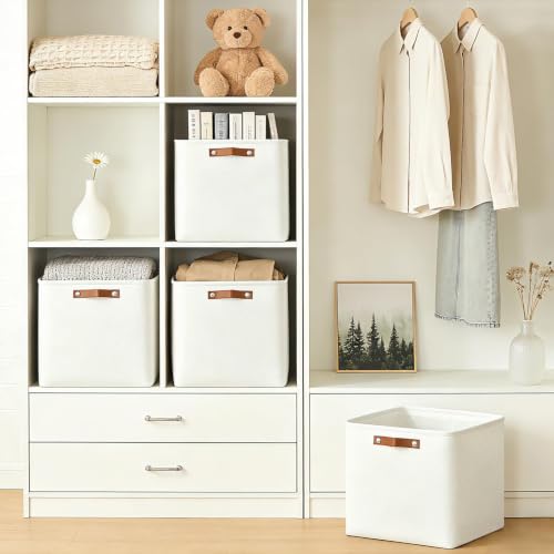 13x13 Cube Storage Bins (Full Off-White / Cube - 13"x13"x13")