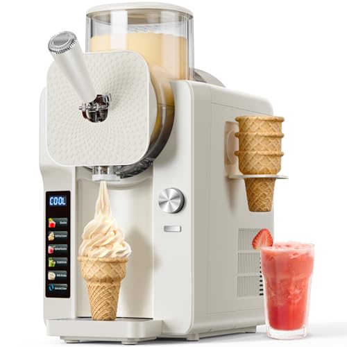 Slush Machine & Ice Cream Maker Machine 2 (75OZ 2-IN-1 - White)