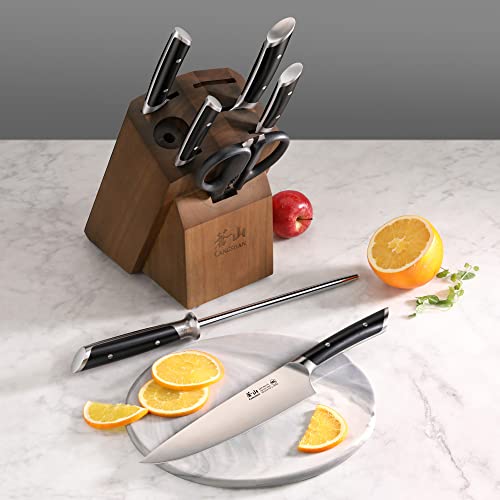 HELENA Series German Steel Forged Knife Block Set (8-Piece / Black)
