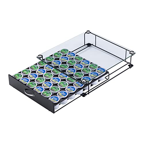 K Cup Holder Glass Coffee Capsule Storage (Black2)
