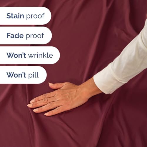 Flex Top Split Head King 4 Piece Sheet Set (25 - Burgundy / Split Head/Flex Top)