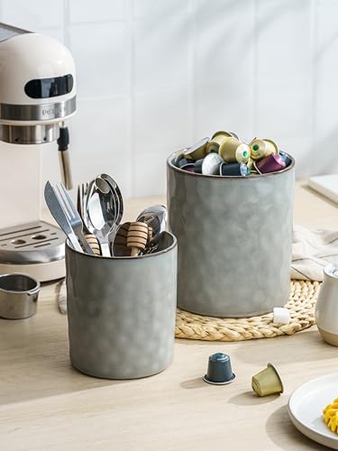 Ceramic Utensil Holder (Gray)