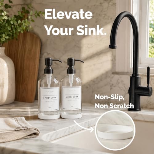 Clear Glass Soap Dispenser (Clear Bottle / Round Oil Rubbed Bronze Pump)