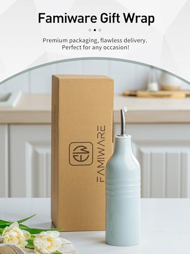 16oz Ceramic Oil Dispenser Bottle (Light Blue / 1 Piece (Jupiter))