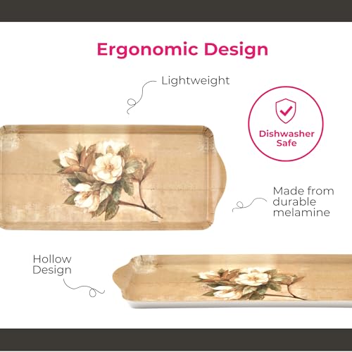 Sugar Magnolia Collection Melamine Tray (15.1" x 6.5" x 1" / Sugar Magnolia)