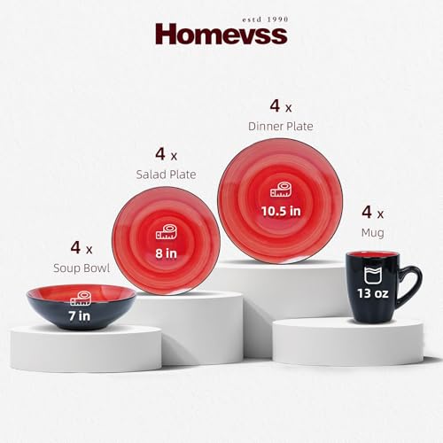 Stoneware Sonoma 16pc Dinnerware Set (16pc Set / Red)