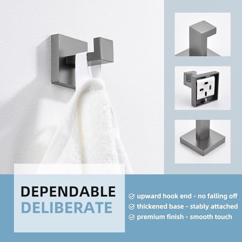 Bathroom Towel Hook (1 Pack / Gunmetal Gray)