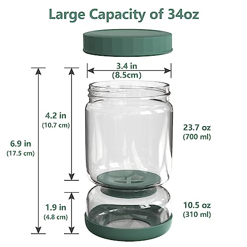 Glass Pickle Jar (34oz Green)