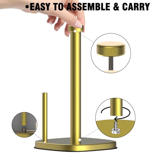 Paper Towel Holder Countertop (Brushed Gold / Holder)