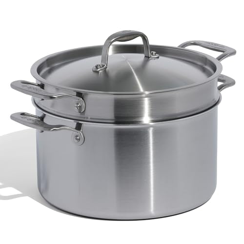 Cookware 8 Quart Stainless Steel Stock Pot With Lid and Pasta Insert
