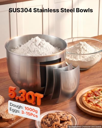 5.3 Qt Tilt Head Stand Mixer 400W Metal Electric Dough Mixer (5L)