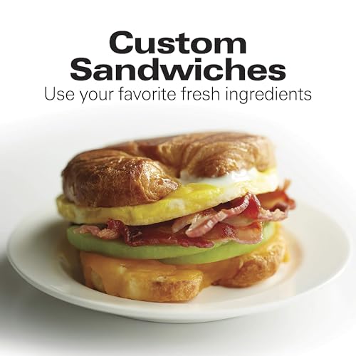 Breakfast Sandwich Maker with Egg Cooker Ring (Black / Single)