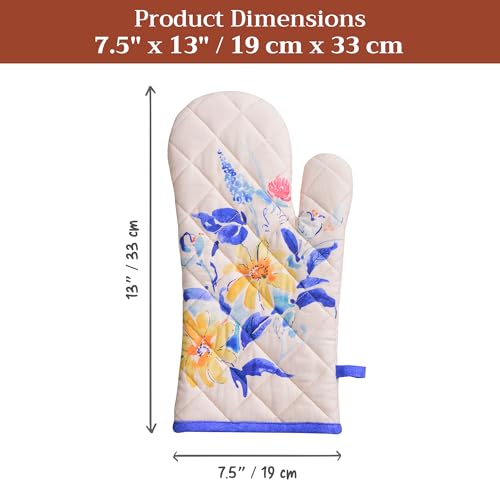 Maison d'Hermine Oven Gloves 100% Cotton Oven Mitt (007 - Girassol / 7.5" x 13" (Oven Mitt))