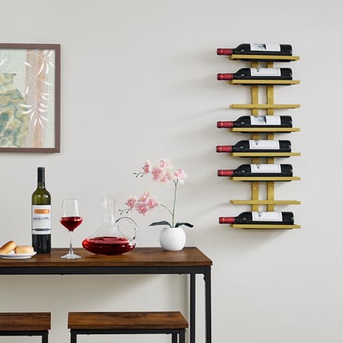 8 Tier Wall Mount Wine Rack (1 Pack (8 Bottles) / Gold)