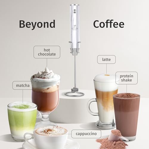 Rechargeable Milk Frother Handheld (Lux Quartz / Rechargeable Z1 Motor Max)