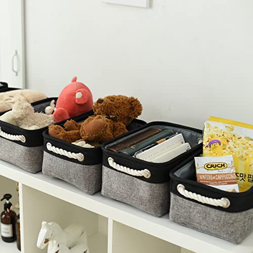 Fabric Storage Cubes (Black&Gray / Small (Pack of 6))