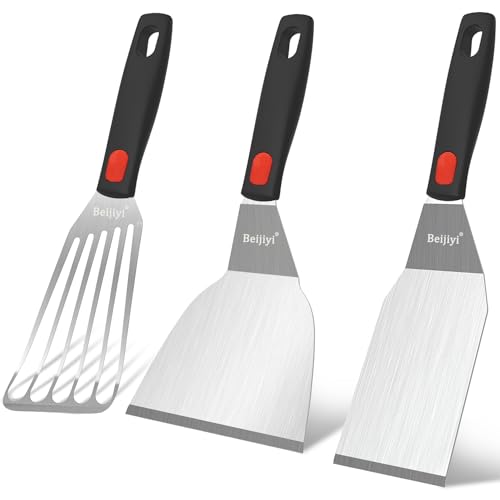 3 Piece Metal Spatula for Cast Iron Skillet (3 Pack)