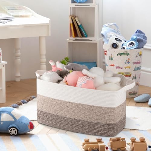 50L Storage Basket Large Blanket Basket Living Room Yellow 3 (Gradient Yellow / 3 pcs-17.7”x13.8”x11”)