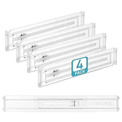 4 Pack Shallow Drawer Dividers (2.36" H, 12.5"-20.8" L)