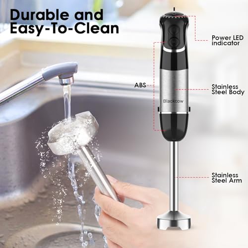 Corded Immersion Blender Handheld for Kitchen (Single / Black)