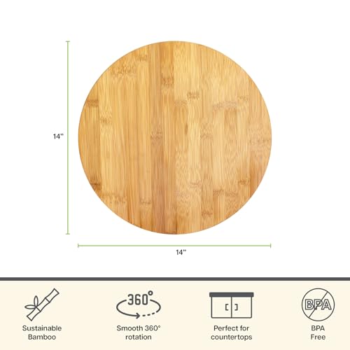 14 Inch Bamboo Lazy Susan Turntable for Kitchen & Table Top (14" Lazy Susan)