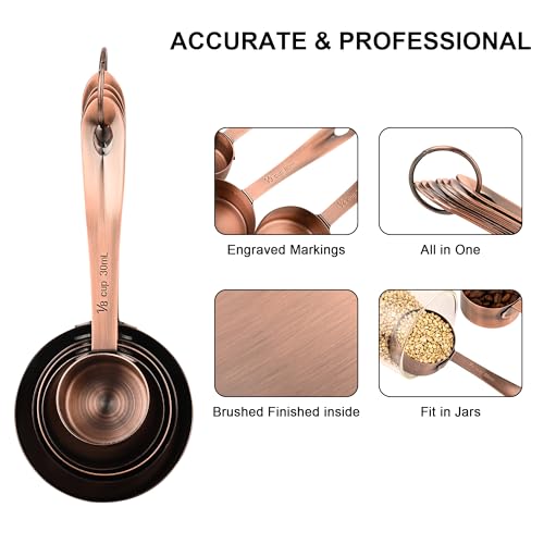 Copper Measuring Cups Set