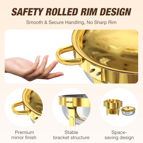 Round Chafing Dishes for Buffet (Gold)