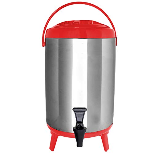 Stainless Steel Insulated Beverage Dispenser (8 Liter / Red)