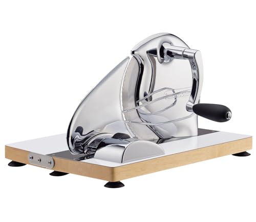 Vintage Manual Adjustable Bread Slicer for Uniform Slices (13.4" x 10.24" x 8.27" / Silver-brown)