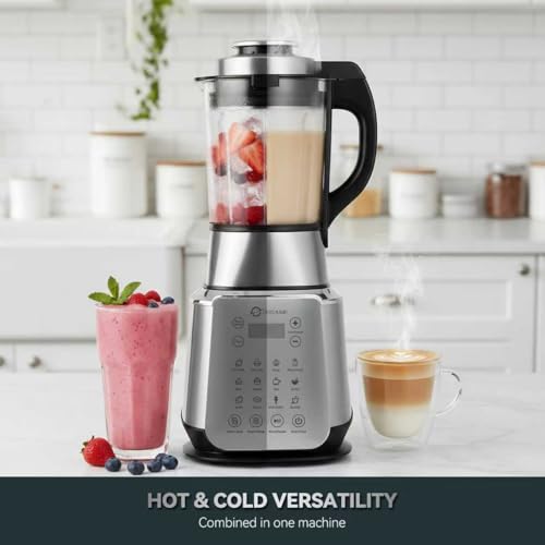 1500W Professional Glass Blender for Kitchen (Stainless Steel Silver)