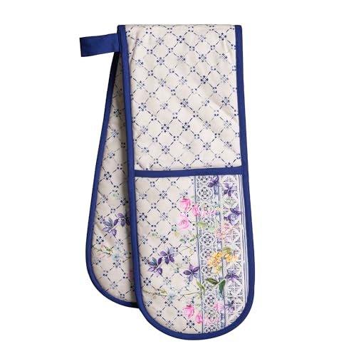 Double Oven Mitts 100% Cotton Double Oven Glove (015 - Faience / 7" x 35" (Double Oven Mitt))