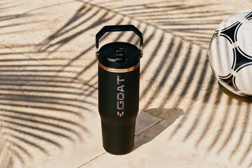 x IceFlow 2.0 Flip Straw Tumbler with Handle (Messi Goat Black / 30 Ounces)